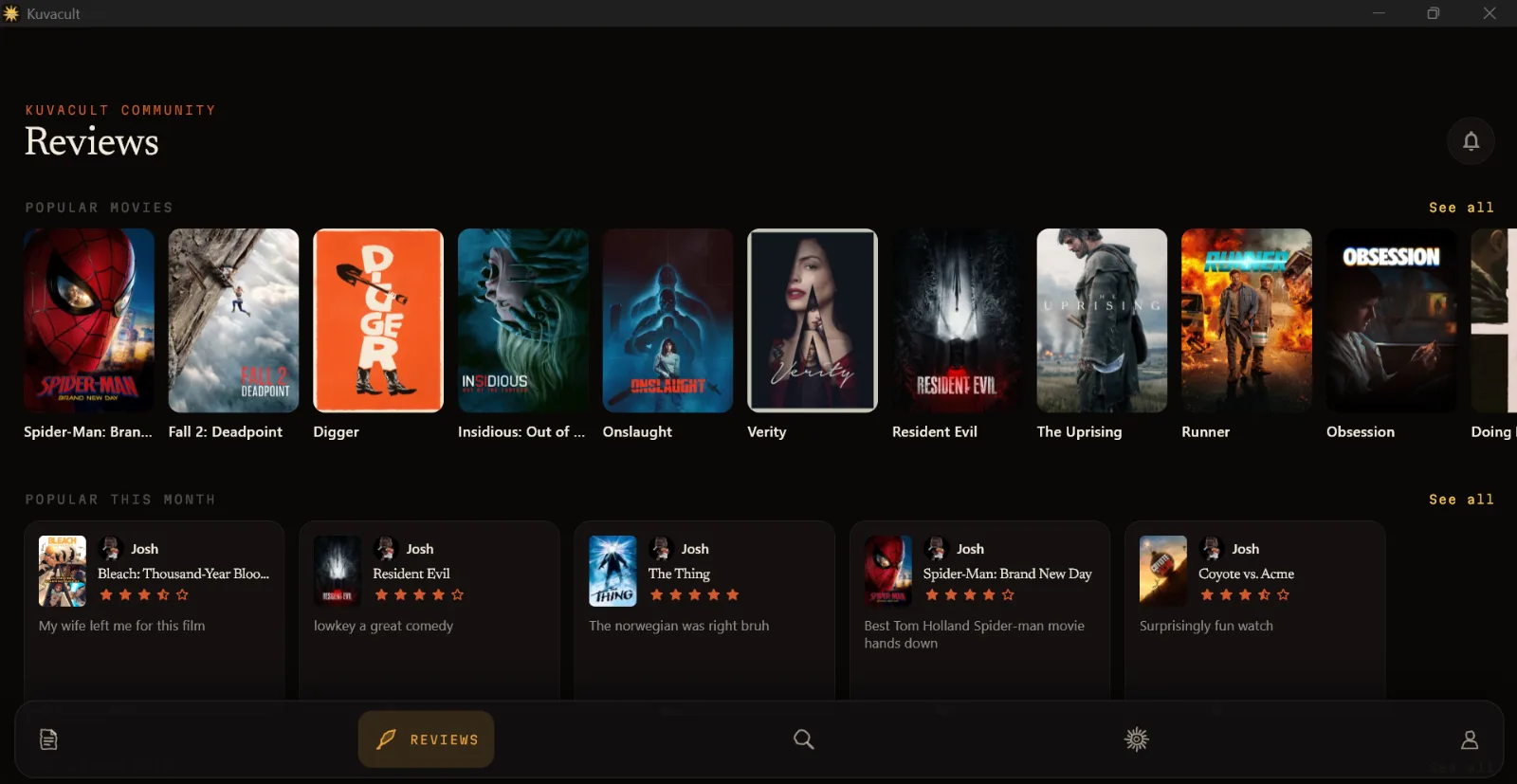 Kuvacult community reviews feed